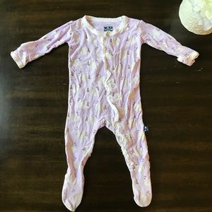 Kickee Pants footed pjs Thistle Swan Princess